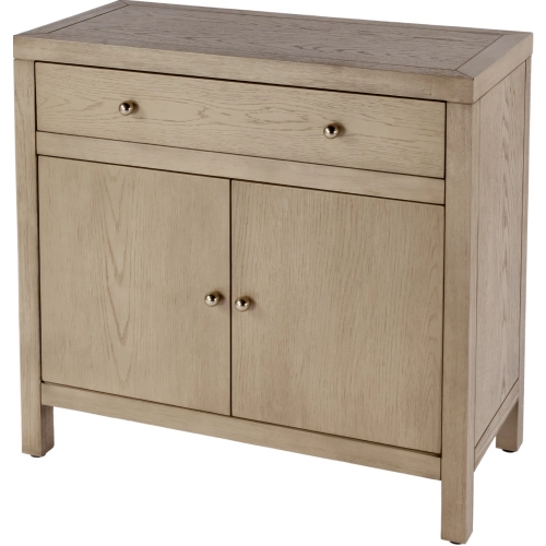 Nora 1 Drawer 2 Door Accent Cabinet in Light Brown Finish Wood