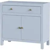 Nora 31" 1-Drawer 2-Door Accent Storage Cabinet in Light Blue Wood