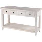 Dorothy 54" 2 Drawer Console Table with Shelf in Gray Wood