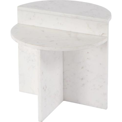 Vienna 19.5" Round Accent Table in White Marble