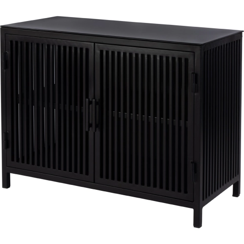 Worthington Accent Chest in Black Iron & Glass