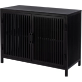 Worthington Accent Chest in Black Iron & Glass