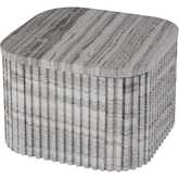 Sylvester 16" Square Low Bunching Side Table in Gray & White Marble