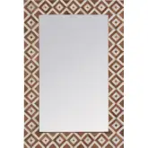 Verona 24"W x 36"H Wall Mirror in Brown & Tan Geometric