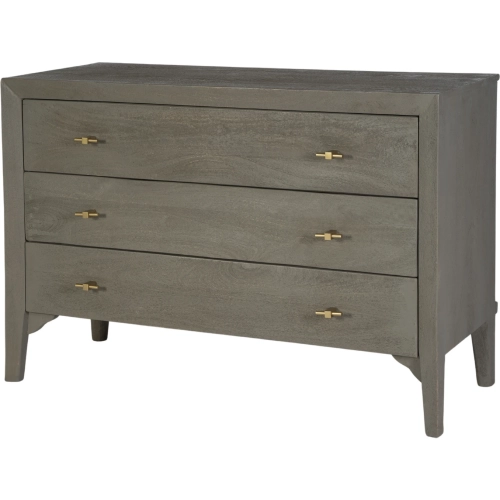 Rockport 46" 3 Drawer Dresser in Gray Wood