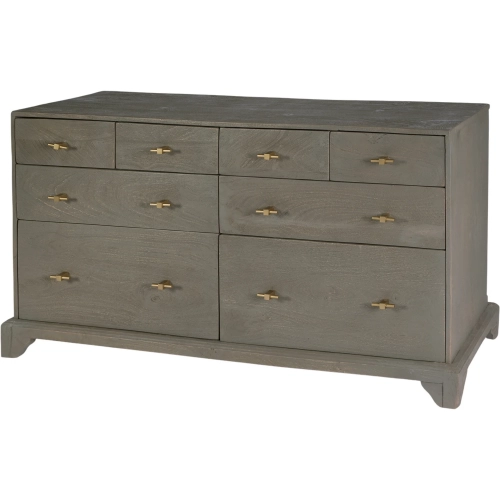 Faro 55" 8-Drawer Dresser in Greenish Gray Finish Wood