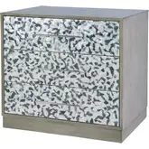 Maganda 32" 3-Drawer Chest in Gray Wood & Tortoise Capiz Shell