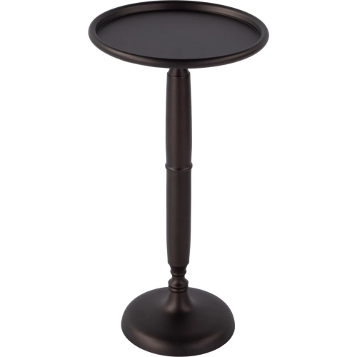 Alexi 12"W Round Pedestal End Table in Bronze Metal