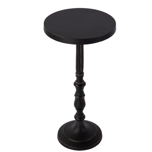 Heidi 12"W Round Pedestal End Table in Bronze Metal