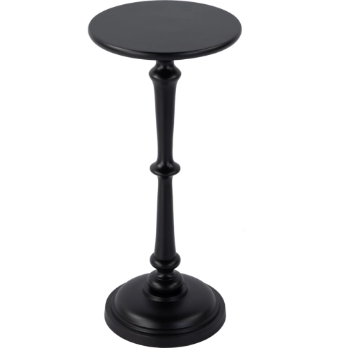 Alisa 10"W Round Pedestal End Table in Bronze Metal