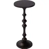 Passeo 10"W Round Pedestal End Table in Bronze Metal