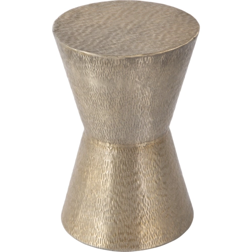 Flen 12"W Round End Table in Silver Aluminum