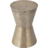 Flen 12"W Round End Table in Silver Aluminum