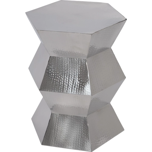 Renzo 16"W End Table in Silver Stainless Steel