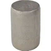 Sahara 12"W Round Stainless Steel End Table in Antique Gold