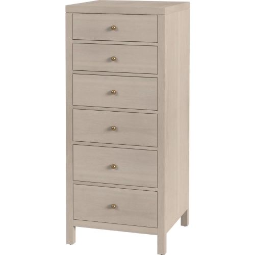 Nora 22"W 6 Drawer Lingerie Chest in Taupe Finish Wood