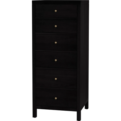 Nora 22"W 6 Drawer Lingerie Chest in Coffee Finish Wood