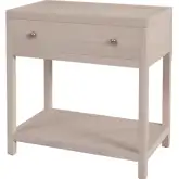 Nora 30"W 1 Drawer Wide Nightstand with Lower Shelf in Taupe Finish Wood