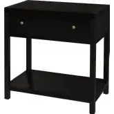 Nora 30"W 1 Drawer Wide Nightstand with Lower Open Shelf in Coffee Brown Finish Wood