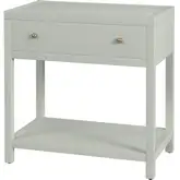 Nora 30" 1-Drawer Wide Nightstand with Lower Shelf in Sage Green Wood