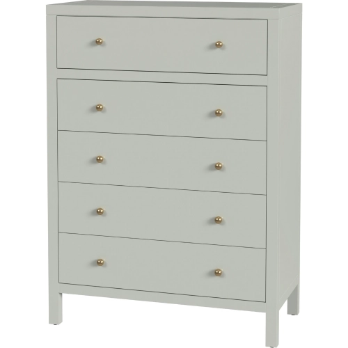 Nora 36" 5 Drawer Dresser in Sage Green Wood