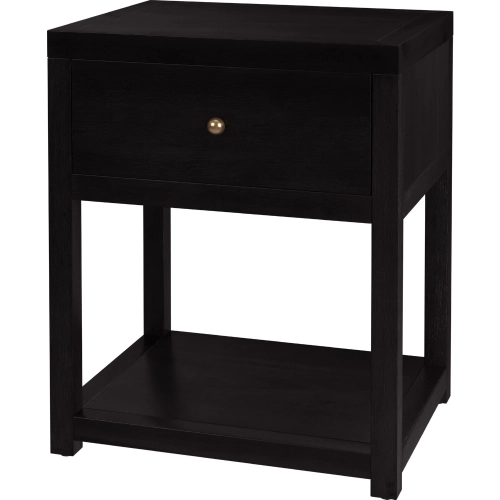 Nora 21"W 1 Drawer Small Nightstand with Lower Open Shelf in Coffee Finish Wood
