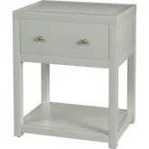 Nora 21" 1 Drawer Nightstand w/ Lower Shelf in Sage Green Wood