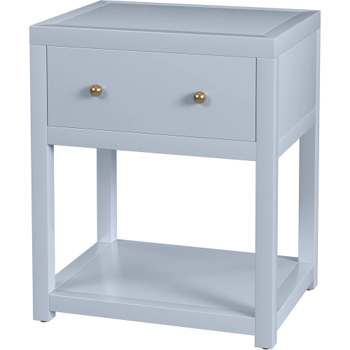 Nora 21" 1-Drawer Nightstand with Lower Shelf in Light Blue Wood