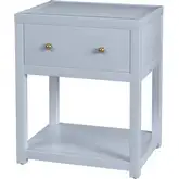 Nora 21" 1-Drawer Nightstand with Lower Shelf in Light Blue Wood