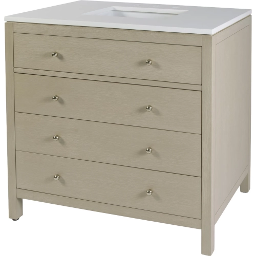 Nora 36" Single Sink Bathroom Vanity in Quartz & Antique Taupe Wood