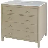 Nora 36" Single Sink Bathroom Vanity in Quartz & Antique Taupe Wood