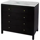 Nora 36" Single Sink Bathroom Vanity in Quartz & Antique Coffee Wood