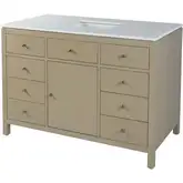 Nora 48" Single Sink Bathroom Vanity in Quartz & Antique Taupe Wood