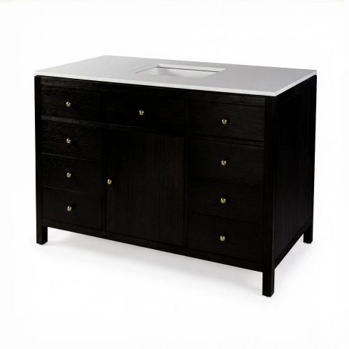Nora 48" Single Sink Bathroom Vanity in Quartz & Antique Coffee Wood