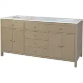 Nora 72" Double Sink Bathroom Vanity in Quartz & Antique Taupe Wood