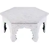 Marjorie 40.5" Hexagon Coffee Table in Whiten Mother of Pearl