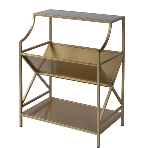 Franklin 31.5"H 2 Tier Bookcase in Gold Iron