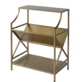 Franklin 31.5"H 2 Tier Bookcase in Gold Iron