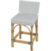 Amalfi Outdoor Counter Stool Black & White Poly & Rattan Finish Metal