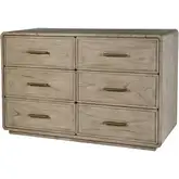 Keenan 60" 6-Drawer Dresser in Medium Brown Wood