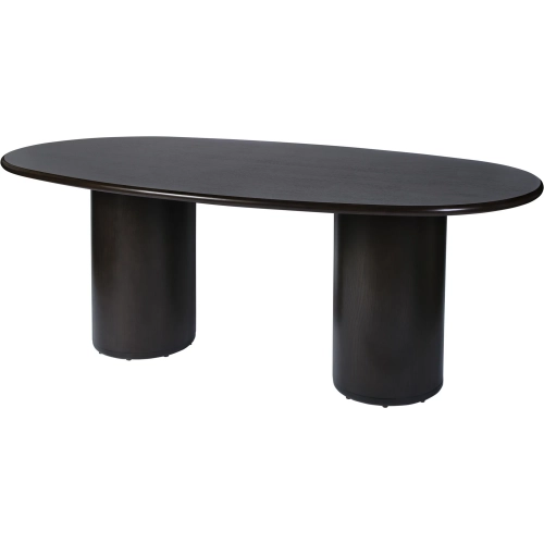Kersten 84" Oval Double Pedestal Dining Table in Coffee Brown Wood