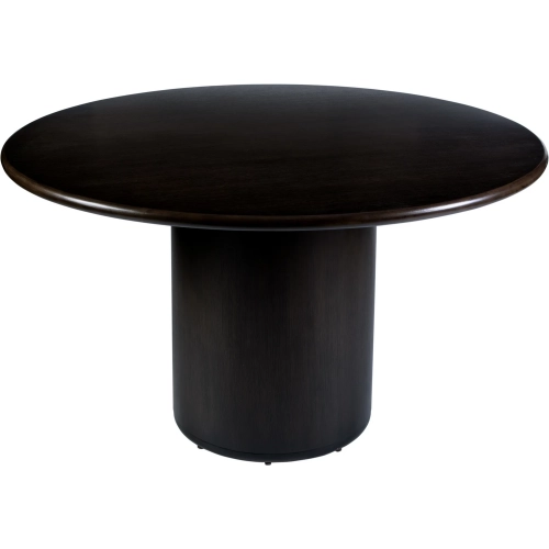 Kersten 54" Round Pedestal Dining Table in Coffee Brown Wood