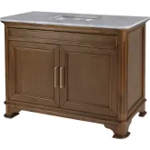 Colorado 48" Single Sink Bathroom Vanity in Walnut Finish Wood & White Marble