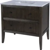 Bristol 36" Single Sink Bathroom Vanity in Dark Brown Wood & White Marble