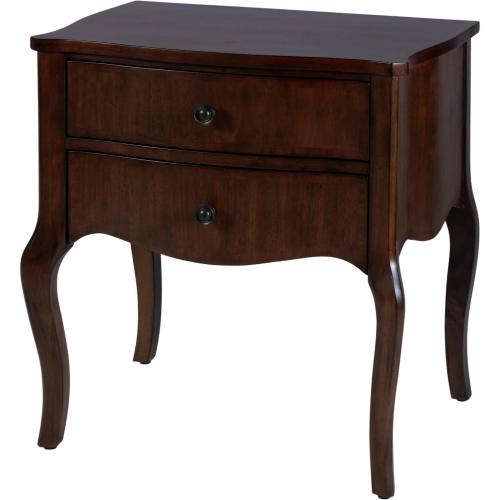 Beasley 2-Drawer Nightstand in Olive Ash Brown Wood