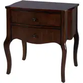 Beasley 2-Drawer Nightstand in Olive Ash Brown Wood