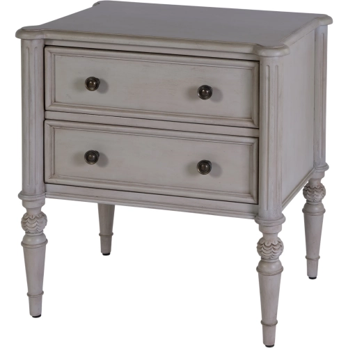 Ginny 25" 2-Drawer Accent Chest in Gray Smoke Finish Wood