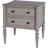 Ginny 25" 2-Drawer Accent Chest in Gray Smoke Finish Wood
