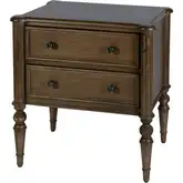 Ginny 25" 2-Drawer Accent Chest in White Oak Walnut Finish Wood
