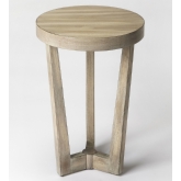 Aphra Round Side Table in Driftwood Gray Wood